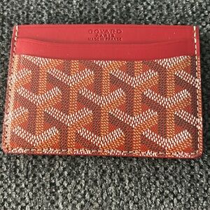 GOYARD - Red/Burgundy Saint Sulpice Wallet / Card Holder